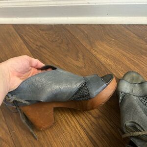 Free People Gray blue Leather Women's Heals